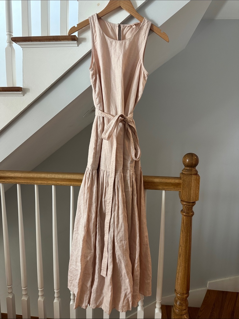 Rebecca Taylor pink linen belted maxi dress XS - Picture 3 of 4